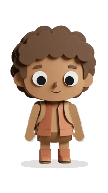 Clem, personnage en carton découpé