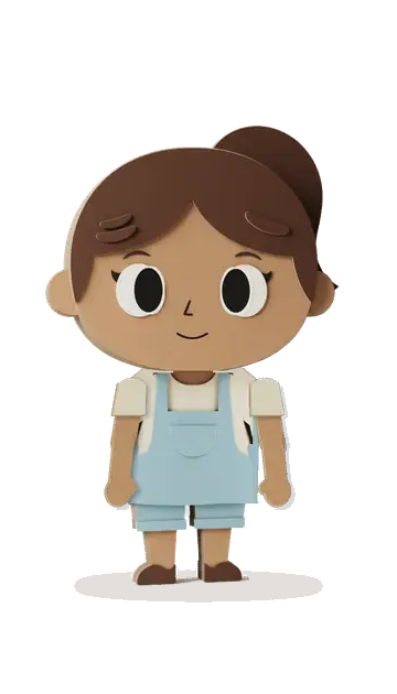 Lili, personnage en carton découpé