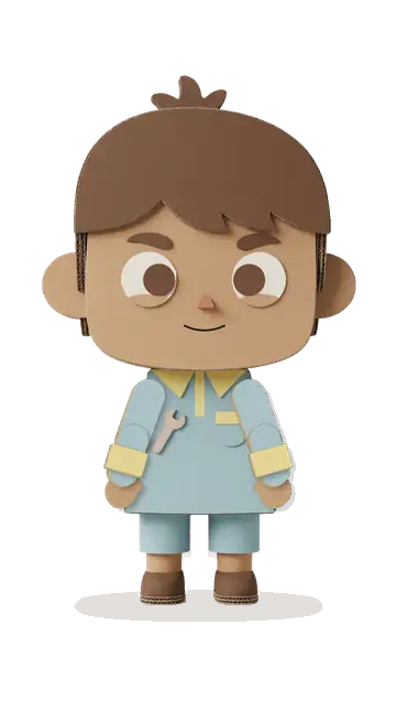 Flo, personnage en carton découpé